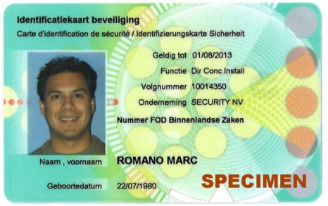 Identificatiekaart Beveiliging