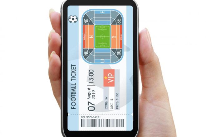 Smartphone met electronische ticket