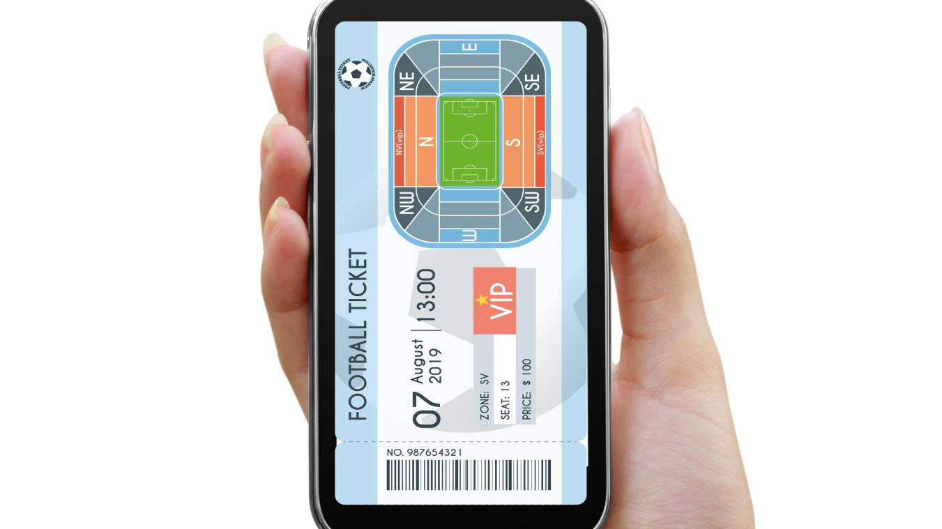 Smartphone met electronische ticket